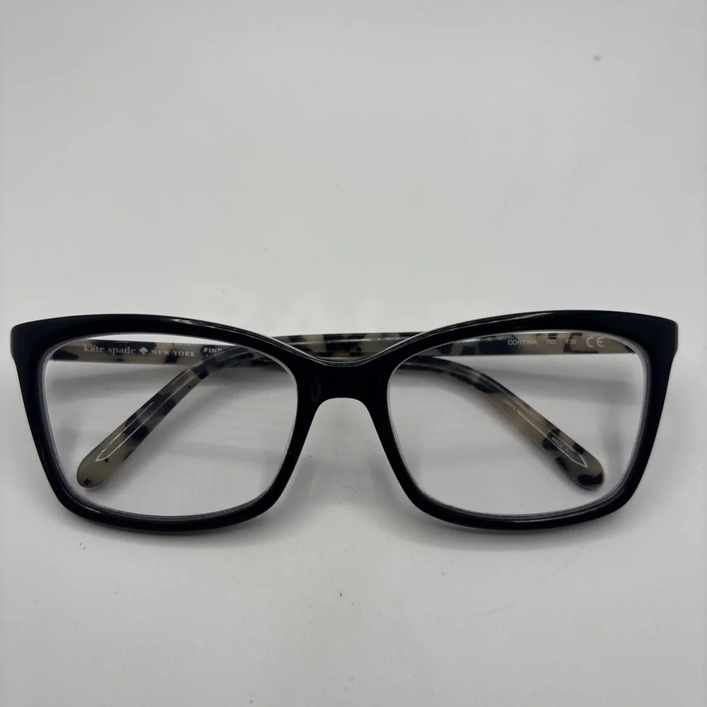Kate Spade Cortina 7K1 Black/White Tortoise Eyeglasses Frames 52-16-140mm #482